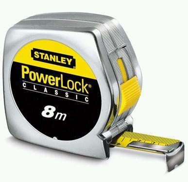 STANLEY ROLBANDMAAT POWERLOCK 8M - 25MM ABS, Doe-het-zelf en Verbouw, Gereedschap | Handgereedschap, Verzenden