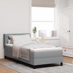 vidaXL Boxspringbed met Matras in Lichtgrijs, 90 x 200 cm, Verzenden, Nieuw, Stof