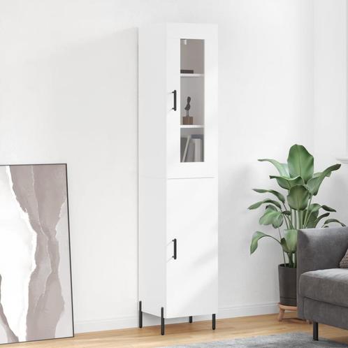vidaXL buffetkast 34,5x34x180 cm bewerkt hout wit, Huis en Inrichting, Kasten | Buffetkasten, 25 tot 50 cm, Nieuw, Overige houtsoorten