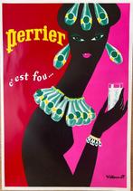 Bernard Villemot - Poster Pubblicitario-Perrier C’est fou… -, Antiek en Kunst