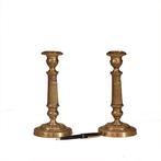 Stel van 2 vergulde Franse kandelaren  Charles Dix  ca 1825, Ophalen of Verzenden