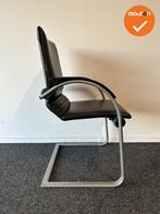 Ahrend A350 vergaderstoel - Zwart leer - Medium rug, Vergader- of Presentatieruimte, Ophalen of Verzenden, Gebruikt, Stoel