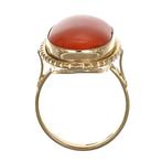 Ring - 18 karaat Geel goud Koraal, Sieraden, Tassen en Uiterlijk, Ringen, Nieuw