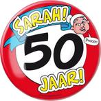 Paperdreams - XL Button - 50 jaar Sarah - Doorsnee 10 cm, Verzamelen, Ophalen of Verzenden, Nieuw