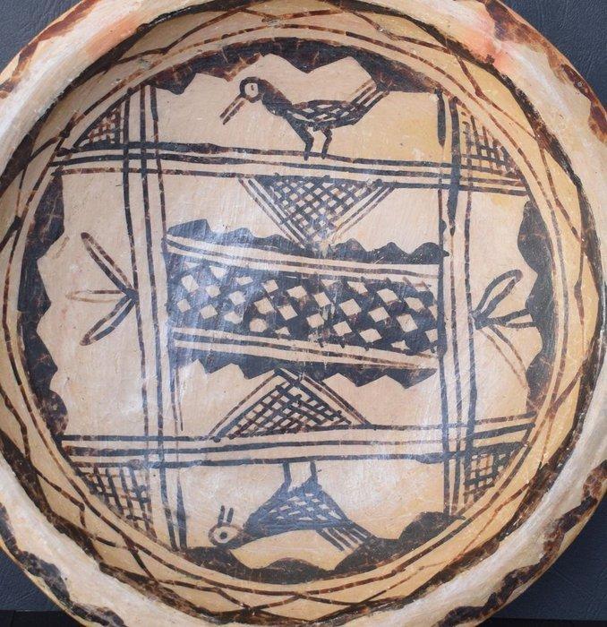 Grote serveerschaal 26 cm Berber Kabyle - Terracotta -, Antiek en Kunst, Kunst | Niet-Westerse kunst