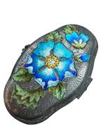 Tabaksdoos - .800 zilver - Emaille tabaksdoos, Antiek en Kunst