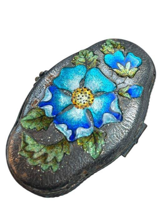 Tabaksdoos - .800 zilver - Emaille tabaksdoos, Antiek en Kunst, Antiek | Goud en Zilver