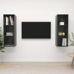 vidaXL Tv-wandmeubelen 2 st bewerkt hout hoogglans grijs, Huis en Inrichting, Kasten | Televisiemeubels, Minder dan 50 cm, Verzenden