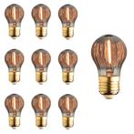 Set van 10 LED lampen geribbeld glas E27 | 1 watt | 2100K ex, Verzenden, Overige typen, Nieuw, E27 (groot)