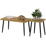 TRUUSK Salontafel Set Van 2 Bijzettafel Met Stalen Frame, Wo, Huis en Inrichting, Tafels | Bijzettafels, Verzenden, Nieuw