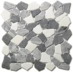Riverstone Getrommeld Marquina Grijs Wit Marmer 30,5x30,5 cm, Nieuw, Overige materialen, Overige typen, 20 tot 40 cm