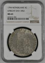 Provincie Utrecht 3 gulden 1794 generaliteits NGC, Postzegels en Munten, Munten | Nederland, Verzenden, Losse munt, Zilver