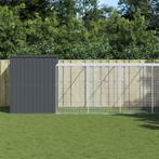vidaXL Hondenhok met ren 214x661x181 cm gegalvaniseerd staal, Verzenden, Nieuw
