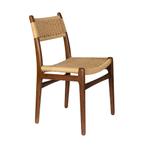 *WOONWINKEL* Dutchbone Cecile Houten Vintage Stoel Met Rotan, Huis en Inrichting, Stoelen, Verzenden, Nieuw, Bruin