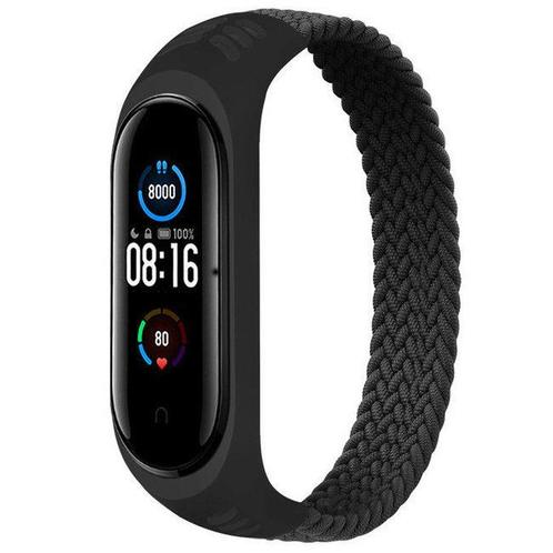 Xiaomi Mi Band 3/4/5/6 Gevlochten Band - Zwart - L, Sieraden, Tassen en Uiterlijk, Overige Accessoires, Nieuw, Verzenden