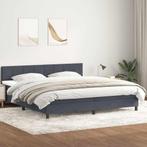 vidaXL Boxspring met matras fluweel donkergrijs 180x220 cm, Huis en Inrichting, Slaapkamer | Bedden, Verzenden, Nieuw, Grijs, Stof