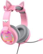 Havit GameNote Pink Taboo Gaming headset roze RGB cat ears -, Audio, Tv en Foto, Koptelefoons, Verzenden, Nieuw