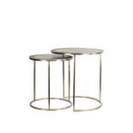 Bijzettafel Set TALCA Ø40x45 cm + Ø50x52 cm – Licht Goud | L, Huis en Inrichting, Ophalen, Nieuw