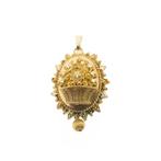 Antiek gouden hanger van een mutsenbel, Sieraden, Tassen en Uiterlijk, Bedels, Ophalen of Verzenden, Gebruikt, Goud, Overige merken