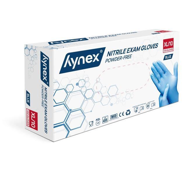Hynex handschoen nitril PF blauw maat XL - 100 stuks, Huis en Inrichting, Schoonmaakartikelen, Verzenden