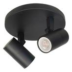 Opbouwspot Piccolo Zwart Metaal Rond GU10 2-voudig  15cm, Nieuw, Ophalen of Verzenden, Led