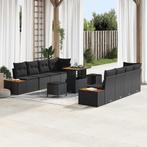 vidaXL Tuin Sofa Set met kussen 11 pcs Zwart 90 x 55 x 71 cm, Verzenden, Nieuw, Rotan