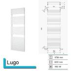 Handdoekradiator Lago 1758 x 600 mm Antrciet metallic, Ophalen of Verzenden, Nieuw, Overige typen