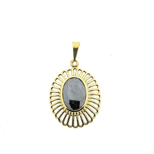 Gouden hanger met hematiet (vintage gouden hanger, vintage), Sieraden, Tassen en Uiterlijk, Bedels, Gebruikt, Overige merken, Goud