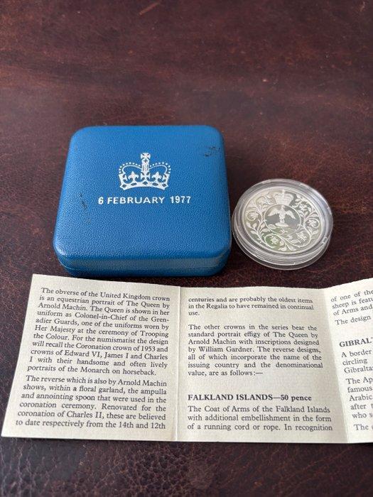 Verenigd Koninkrijk. Silver Medal 1977 2 pieces of Queen, Postzegels en Munten, Munten | Europa | Niet-Euromunten