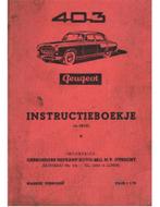 1956 PEUGEOT 403 INSTRUCTIEBOEKJE NEDERLANDS