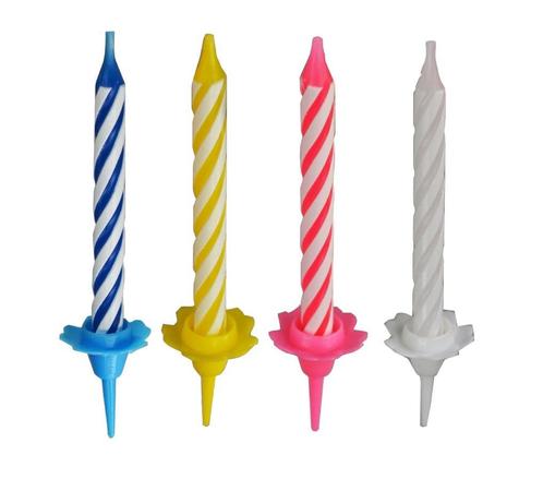 Taartkaarsjes met houder 324st. Gekleurd, Hobby en Vrije tijd, Taarten en Cupcakes maken, Nieuw, Verzenden