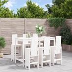 vidaXL 7-delige Barset massief grenenhout wit, Tuin en Terras, Verzenden, Nieuw, 7 zitplaatsen