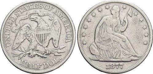 1/2 Dollar 1877 Vereinigte Staaten von Amerika, Postzegels en Munten, Munten | Amerika, Verzenden