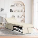 vidaXL 3-in-1 Uittrekbaar Sofa Bed in Crème Velours, Verzenden, Nieuw, Stof, Minder dan 150 cm