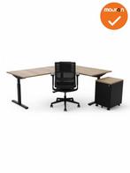 Hoekbureau Tube - Ronde hoek - zwart onderstel - afmeting en, Werkplek, Ophalen of Verzenden, Gebruikt, Bureau