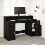vidaXL Bureau Zwart Eiken 140x55x91 cm Bewerkt Hout, Verzenden, Nieuw