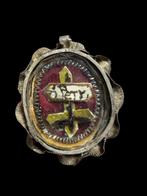 Reliekhouder - Zilver, Glas, Textiel - 1700-1750 - Fragment