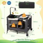 COSTWAY 4-In-1 Inklapbaar Reisbed Bijzetbed Verschoontafel e, Verzenden, Zo goed als nieuw