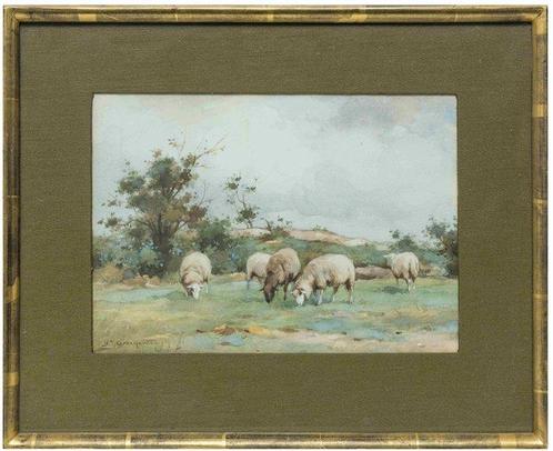 Adrianus Johannes Groenewegen 1874 1963 - Schapen op de, Antiek en Kunst, Kunst | Schilderijen | Klassiek