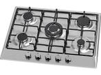Everglades - Gas Kookplaat - Zilver, Witgoed en Apparatuur, Kookplaten, Verzenden, Nieuw, Gas, 5 kookzones of meer