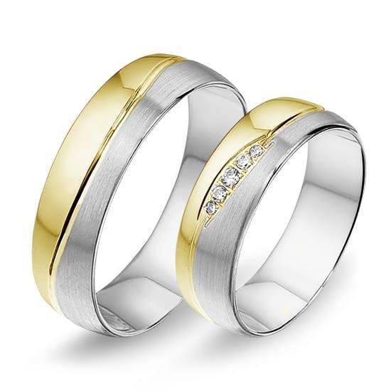 Actie trouwringen in 8/14/18 karaat bicolour goud per paa..., Sieraden, Tassen en Uiterlijk, Ringen, Verzenden