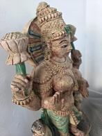 Hindoe-beeldhouwwerk met de hand gesneden – Godin Lakshmi -, Antiek en Kunst