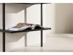 Hioshop Caracas - Wandkast 5 planken - Zwart staal - 183 cm, Verzenden, Nieuw
