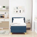 vidaXL Boxspringbed met Matras - Blauw, 80 x 200 cm Stof, Huis en Inrichting, Slaapkamer | Bedden, Verzenden, Nieuw, Blauw, Stof