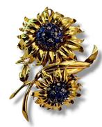 Broche - 18 karaat Geel goud, 18K gouden broche met, Sieraden, Tassen en Uiterlijk, Antieke sieraden