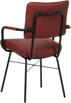 Rode leren industriële design eetkamerstoel - Toledo Leer Ch, Huis en Inrichting, Stoelen, Overige kleuren, Nieuw, Ophalen of Verzenden