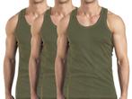 3 stuks onderhemd - SQOTTON® - 100% katoen - Legergroen, Verzenden