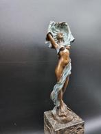 Beeld, Large Bronze Scarf Dancer - 35.5 cm - Brons, Marmer, Antiek en Kunst, Kunst | Designobjecten