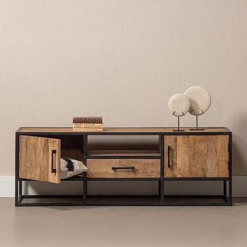 Tv-meubel Mangohout Lowen 210 cm, Huis en Inrichting, Kasten | Televisiemeubels, 25 tot 50 cm, Nieuw, Overige houtsoorten, Minder dan 100 cm