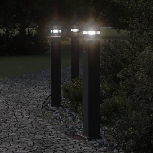 vidaXL Vloerlampen voor buiten 3 st met sensor 80 cm, Tuin en Terras, Buitenverlichting, Nieuw, Verzenden